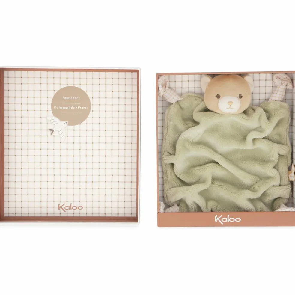 Doudou plat Ours vert