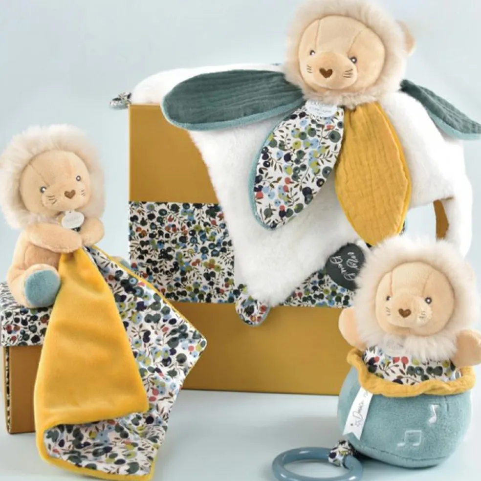 Doudou plat pantin Lion Boh'aime (12 cm)