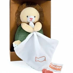 Doudou plat pantin Lion Couleurs savane (15 cm)