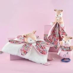 Doudou plat pétale Faon Boh'aime (27 cm)