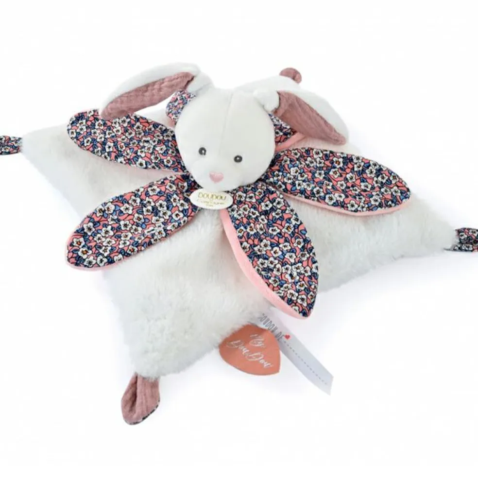 Doudou plat pétale Lapin Boh'aime (27 cm)