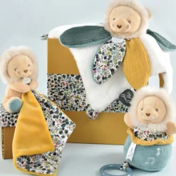 Doudou plat pétale Lion Boh'aime (27 cm)