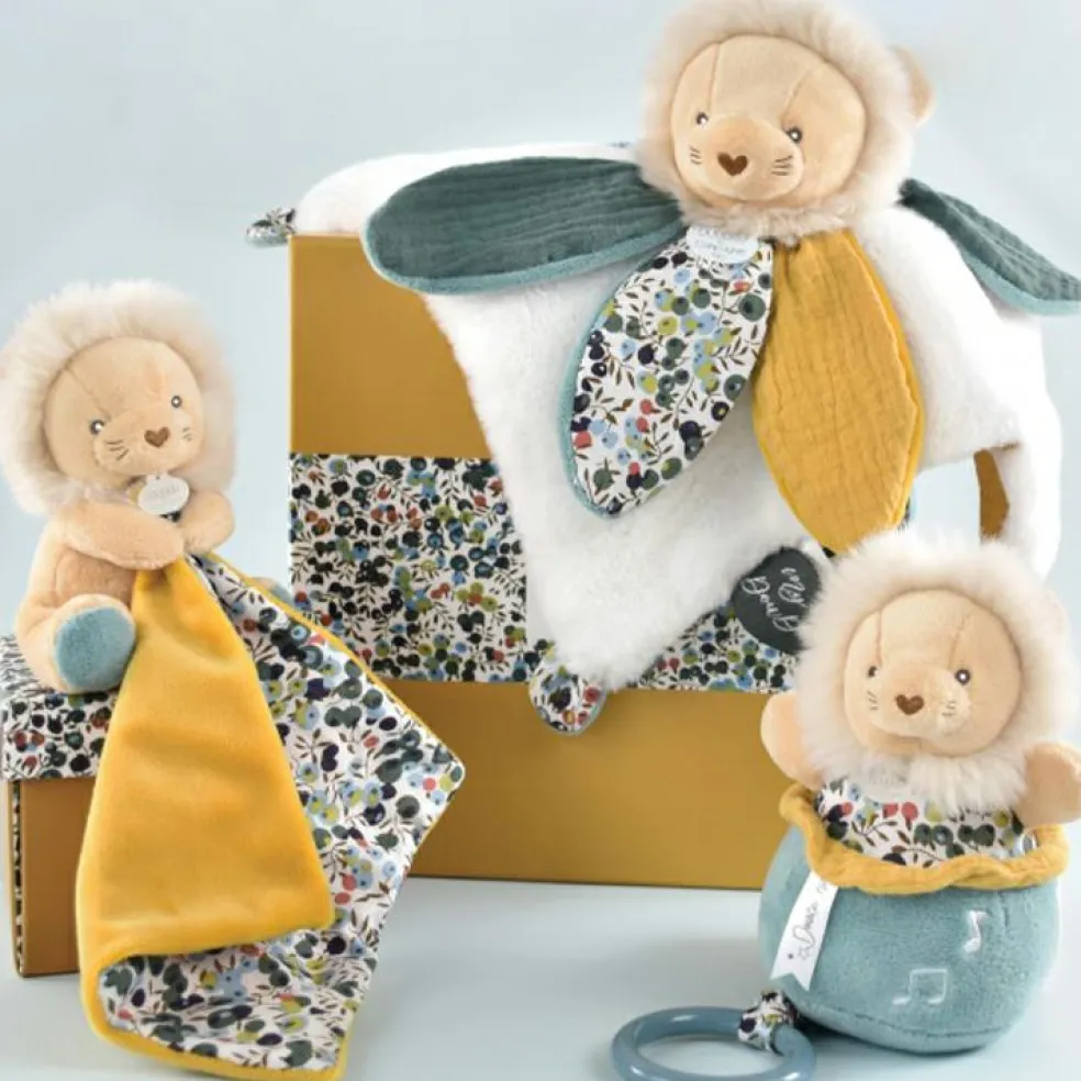 Doudou plat pétale Lion Boh'aime (27 cm)