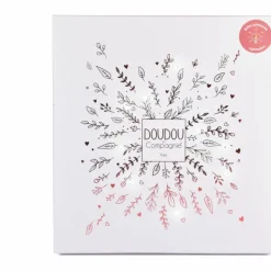 Doudou plat pétales Ours Rose (25 cm)