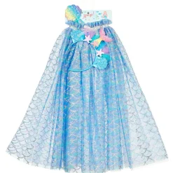 Ensemble cape sirène + diadème + baguette Marlya (3-4 ans)