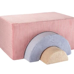 Ensemble de jeu arc-en-ciel Pink Mousse velours côtelé