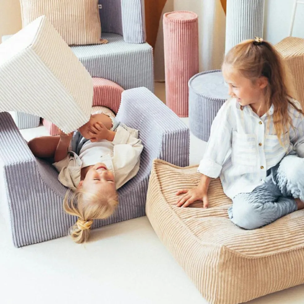 Ensemble de jeu arc-en-ciel Blueberry Blue velours côtelé