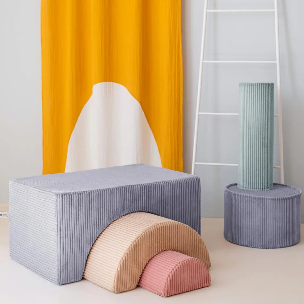 Ensemble de jeu arc-en-ciel Blueberry Blue velours côtelé