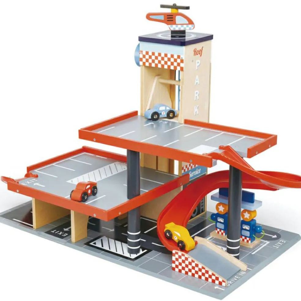 Garage et station de service Blue Bird en bois