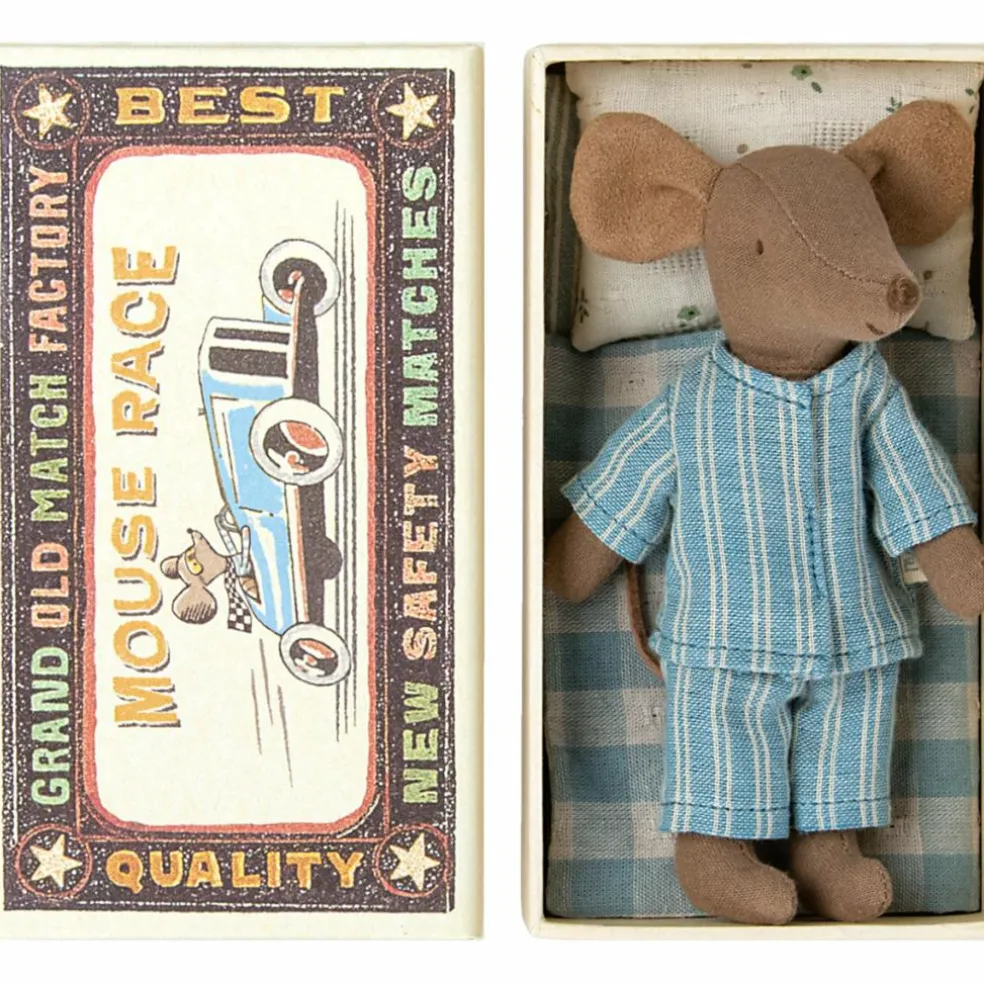 Grand frère Souris bleue dans sa boîte assortie