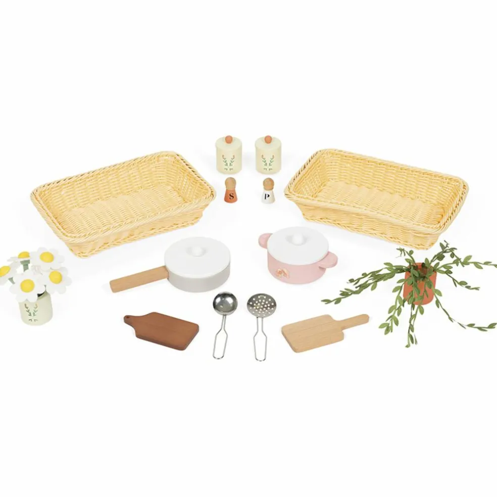 Grande cuisine équipée en bois Mamie Soleil (16 pièces)
