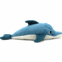 Grande peluche Tofou le dauphin maman et bébé bleu (50 cm)