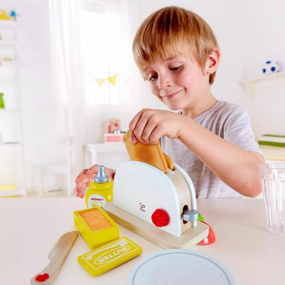 Grille pain en bois et accessoires (7 pièces)