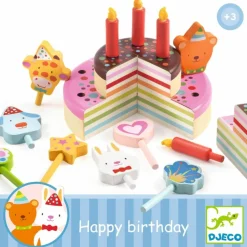 Gâteau en bois Happy Birthday