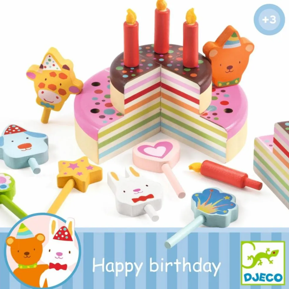 Gâteau en bois Happy Birthday