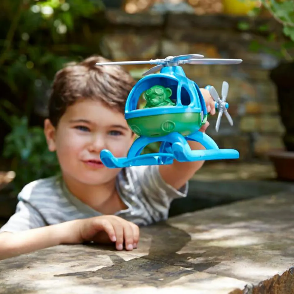 Hélicoptère bleu et vert