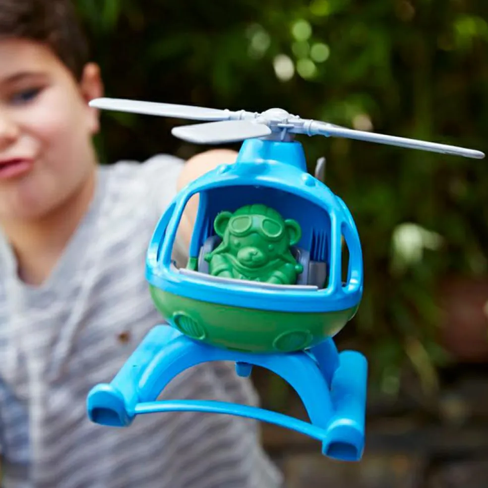Hélicoptère bleu et vert