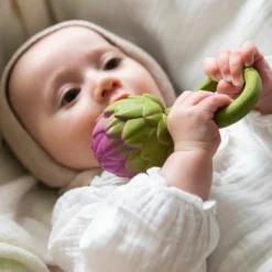 Hochet anneau de dentition 2 en 1 artichaut