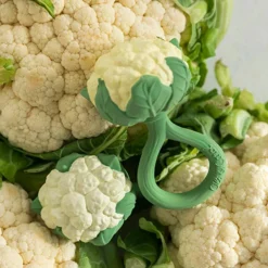 Hochet anneau de dentition 2 en 1 chou-fleur