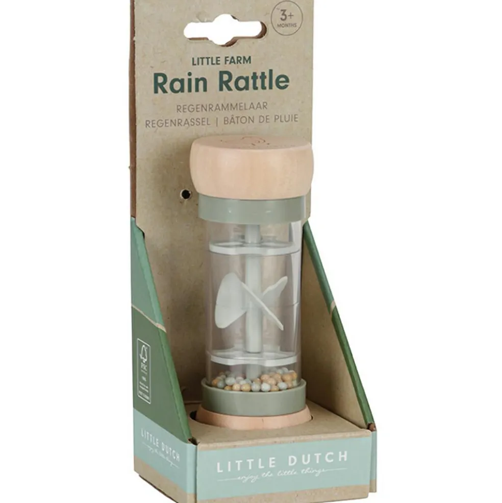 Hochet de pluie en bois Little Farm