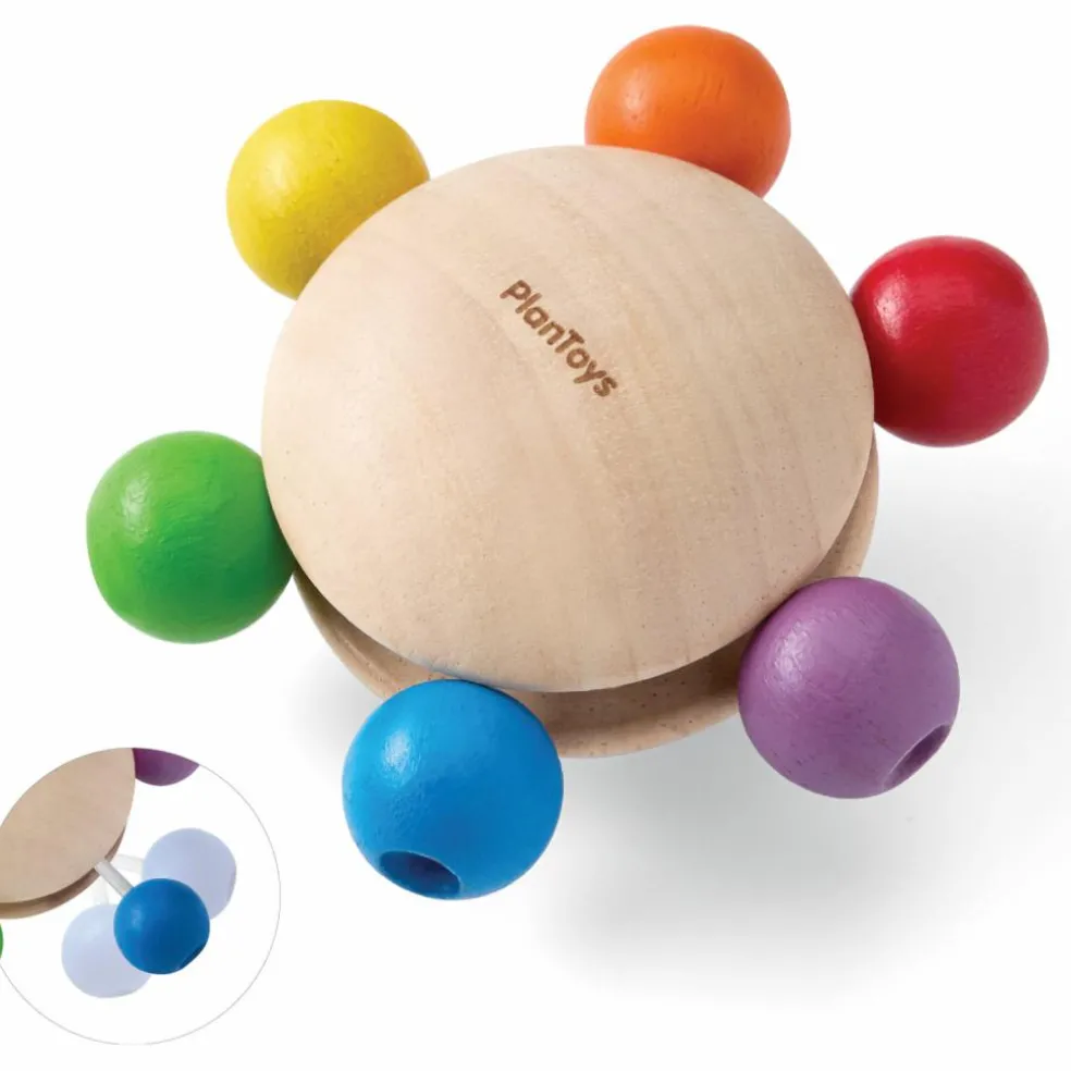 Hochet en bois à perles