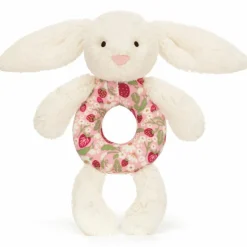 Hochet Lapin en fleurs Crème (18 cm)