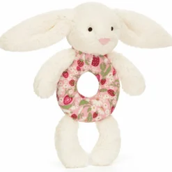 Hochet Lapin en fleurs Crème (18 cm)