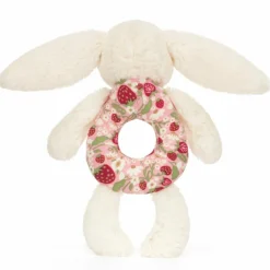 Hochet Lapin en fleurs Crème (18 cm)
