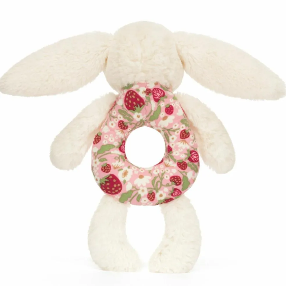 Hochet Lapin en fleurs Crème (18 cm)