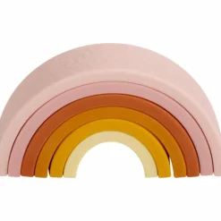 Jeu à empiler arc en ciel rose