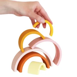 Jeu à empiler arc en ciel rose