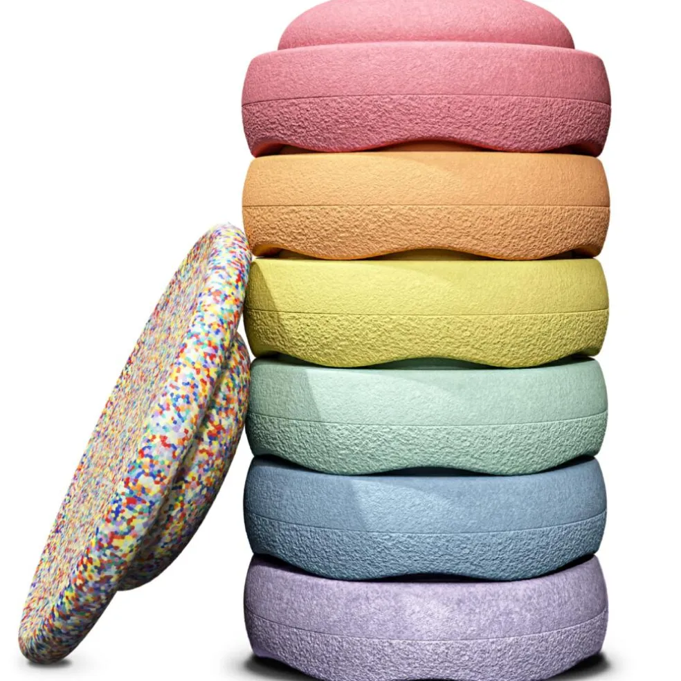 Jeu de motricité Rainbow Set pastel (7 blocs)