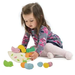 Jeu d'équilibre bébés oiseaux en bois