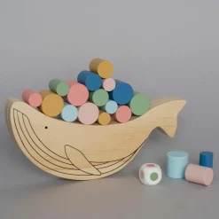 Jeu d'équilibre en bois baleine