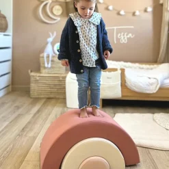 Jeux en mousse Milo arc-en-ciel bois de rose, milk, nude (3 blocs)