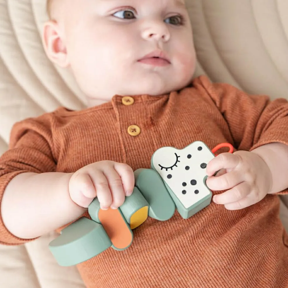 Jouet d'éveil bois Croco Vert