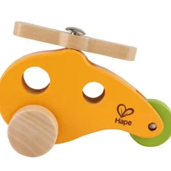 Jouet en bois hélicoptère jaune