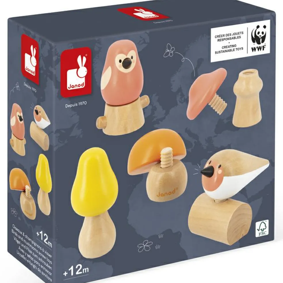 Jouet en bois Oiseaux et Champignons WWF