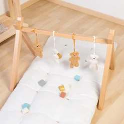 Jouets pour arche d'activités Teddy beige et écru (4 pièces)