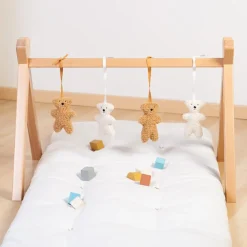 Jouets pour arche d'activités Teddy beige et écru (4 pièces)