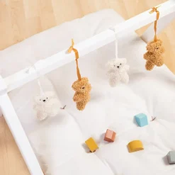Jouets pour arche d'activités Teddy beige et écru (4 pièces)