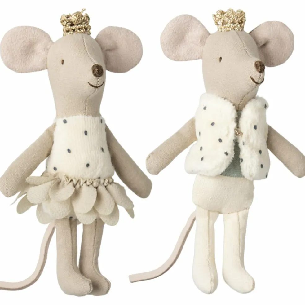 Jumeaux Royaux petit(e) sœur & frère souris dans leur boîte assortie