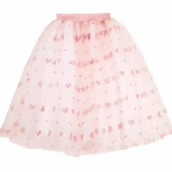 Jupon long Cœurs paillettes Rose (4-8 ans)