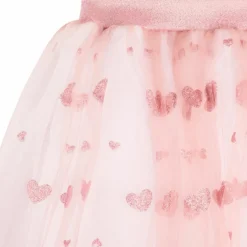Jupon long Cœurs paillettes Rose (4-8 ans)