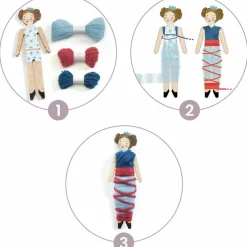 Kit DIY 5 poupées chasse-tracas à créer