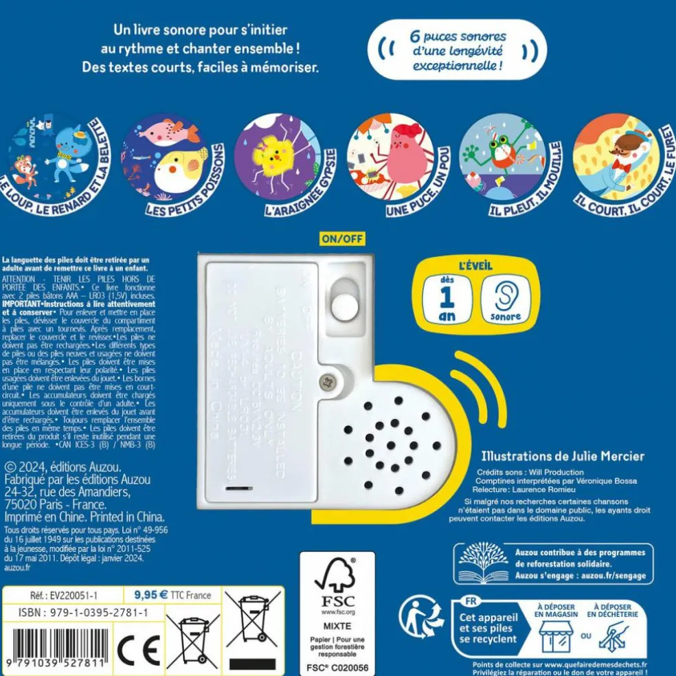 Livre sonore Mes super comptines d'animaux