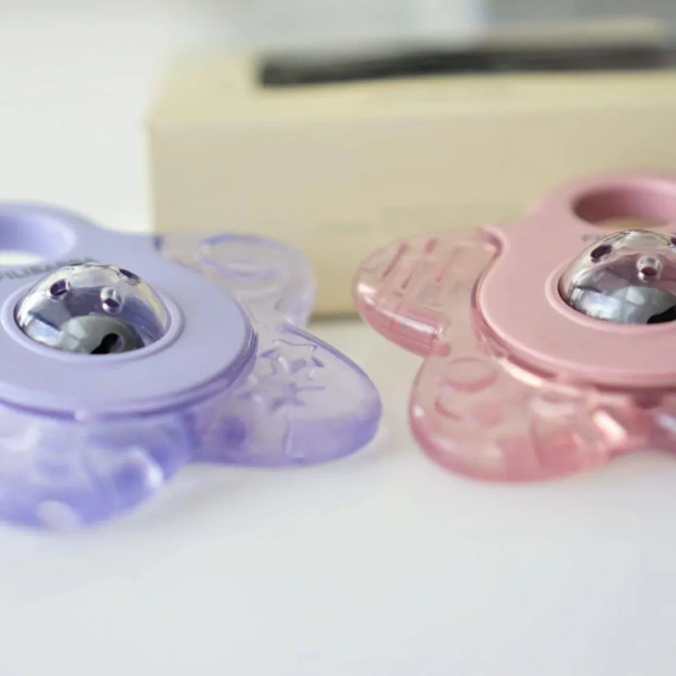 Lot de 2 anneaux de dentition étoile rose