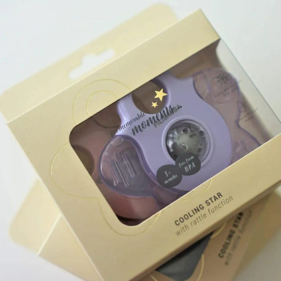 Lot de 2 anneaux de dentition étoile rose