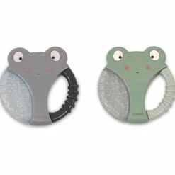 Lot de 2 anneaux de dentition animaux gris et vert
