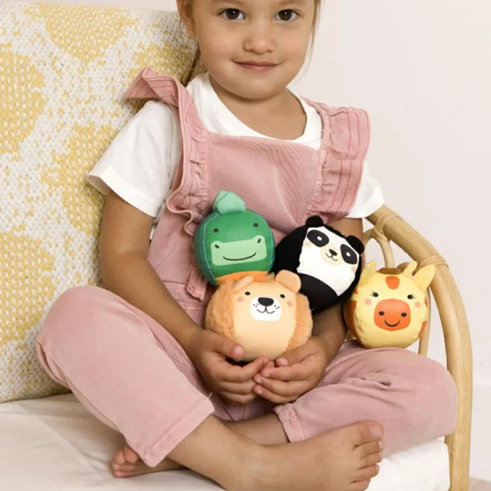 Lot de 4 balles doudous Jungle Doodballs